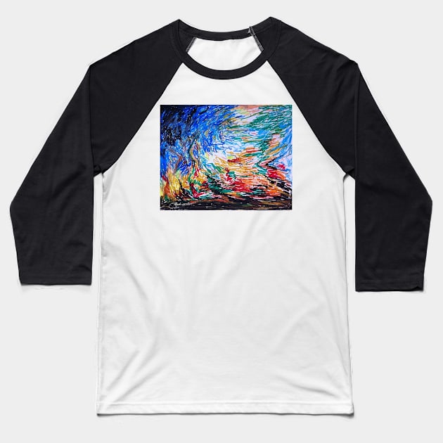 "Stormy Flow" Baseball T-Shirt by MarkArTurner